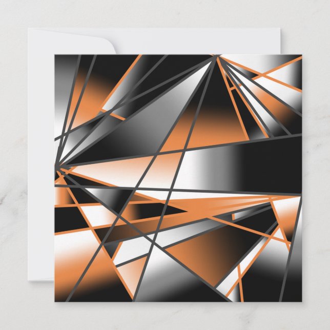 Orange Gradient Color Fill Mechanical Design  Holiday Card (Front)