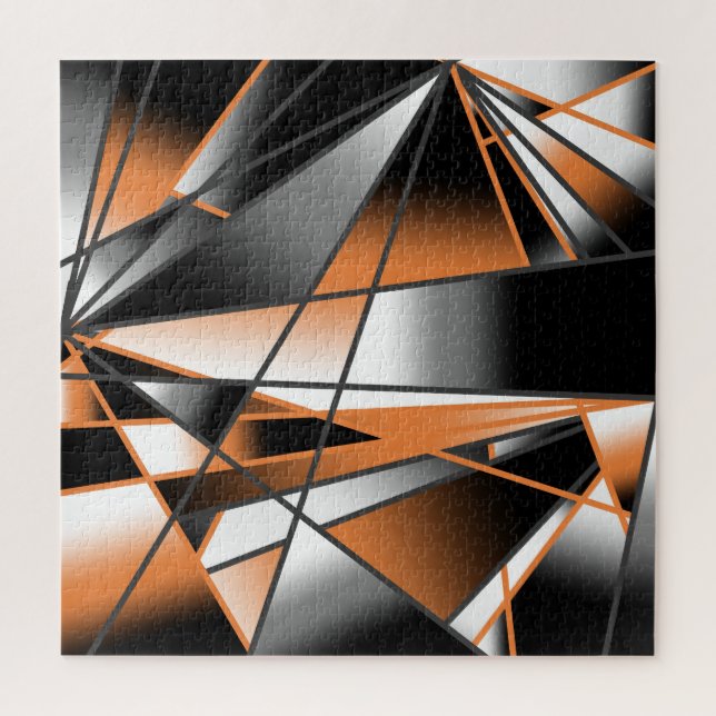 Orange Gradient Color Fill Mechanical Design  Jigsaw Puzzle (Vertical)