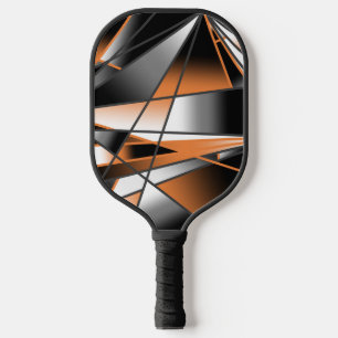 Orange Gradient Color Fill Mechanical Design Pickleball Paddle