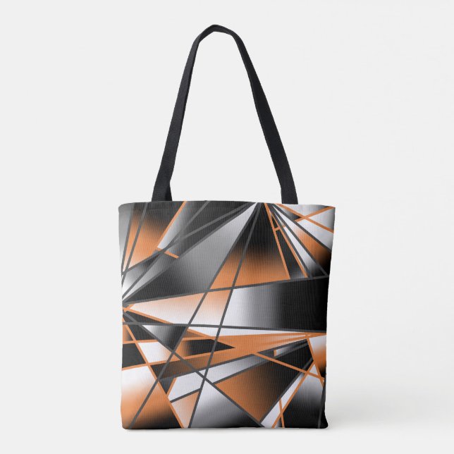 Orange Gradient Color Fill Mechanical Design  Tote Bag (Back)