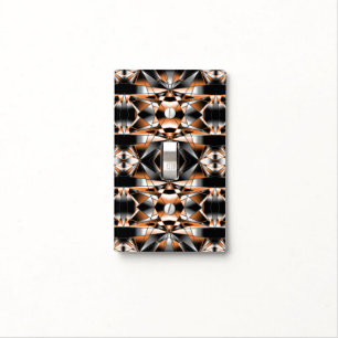 Orange Gradient Color Fill Mechanical Drawing Light Switch Cover