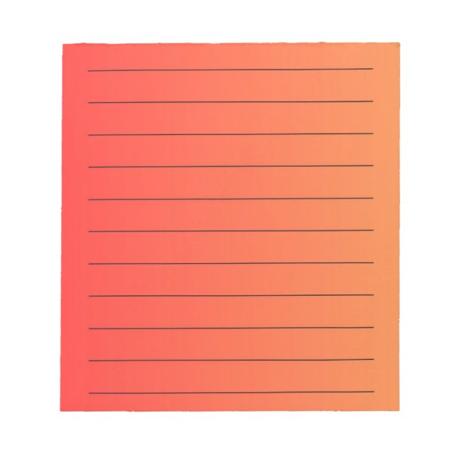 Orange Gradient Elegant & Vibrant Stationery Notepad (Front)