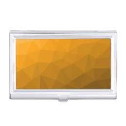 Orange gradient geometric mesh pattern business card case