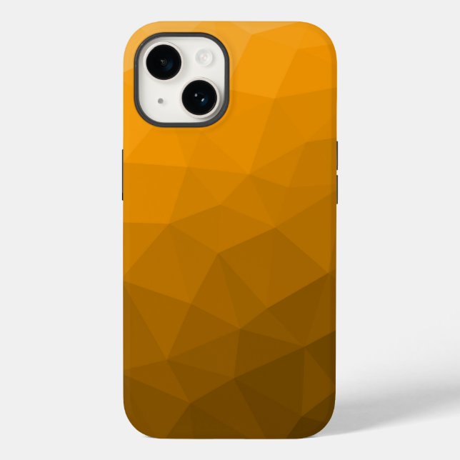 Orange gradient geometric mesh pattern Case-Mate iPhone case (Back)
