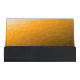 Orange gradient geometric mesh pattern desk business card holder