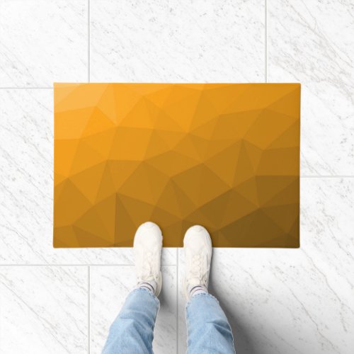 Orange gradient geometric mesh pattern doormat