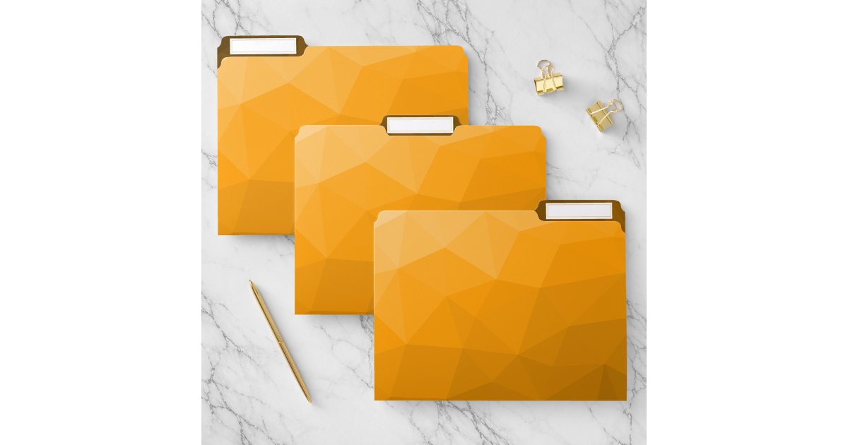 Orange gradient geometric mesh pattern file folder | Zazzle