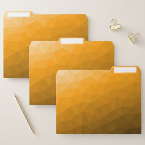 Orange gradient geometric mesh pattern file folder