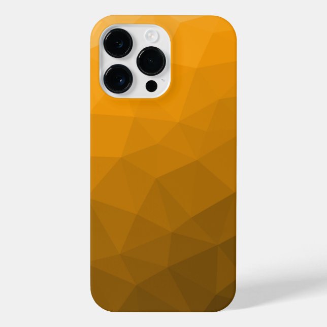 Orange gradient geometric mesh pattern iPhone case (Back)