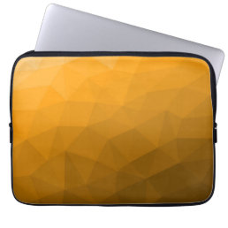 Orange gradient geometric mesh pattern laptop sleeve
