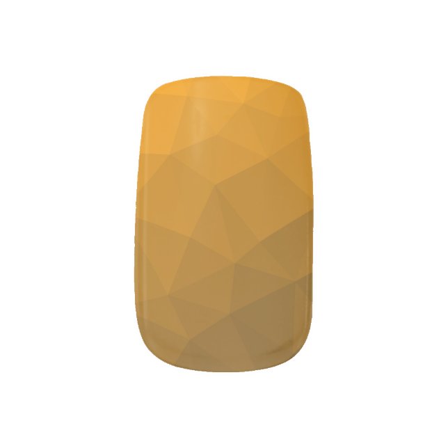 Orange gradient geometric mesh pattern minx nail art (Left Thumb)