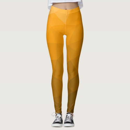 Orange gradient geometric mesh pattern Monogram Leggings