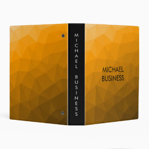 Orange gradient geometric mesh pattern Monogram Mini Binder