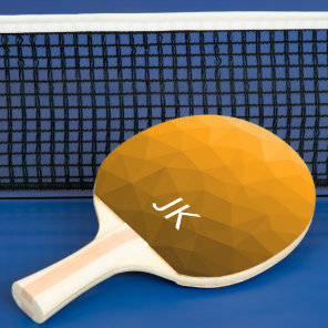 Orange gradient geometric mesh pattern Monogram Ping Pong Paddle