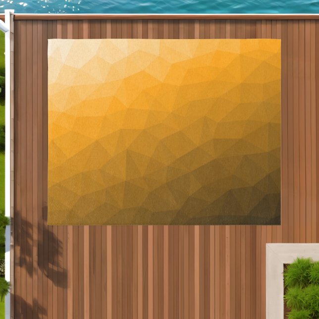 Orange gradient geometric mesh pattern outdoor rug (Insitu (Outdoor 1))