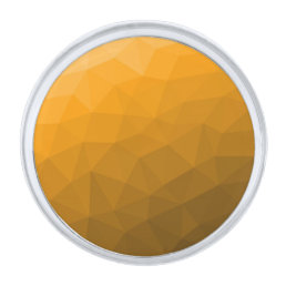 Orange gradient geometric mesh pattern silver finish lapel pin