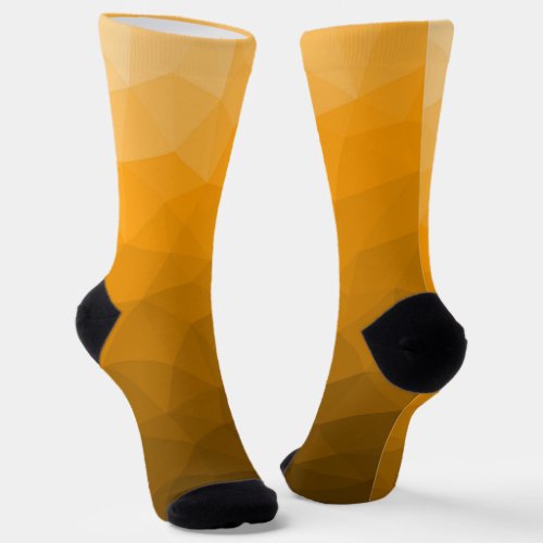 Orange gradient geometric mesh pattern socks