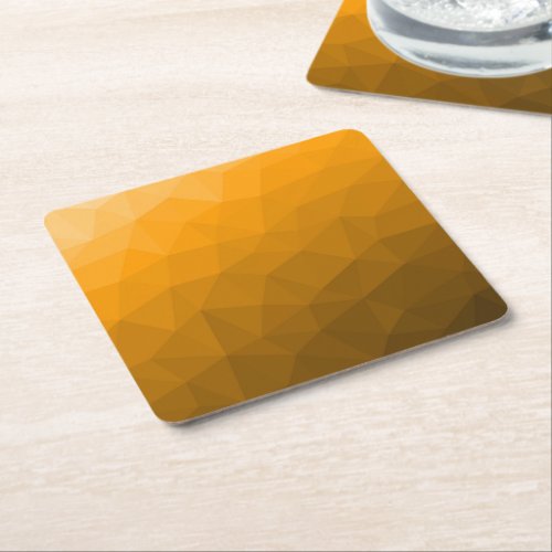 Orange gradient geometric mesh pattern square paper coaster