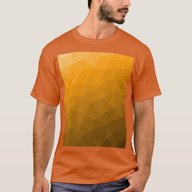 Orange gradient geometric mesh pattern T-Shirt (Front)