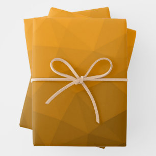 Orange gradient geometric mesh pattern wrapping paper sheets