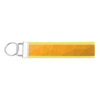 Orange Gradient Geometric Mesh Pattern Wrist Keychain by PLdesign at Zazzle
