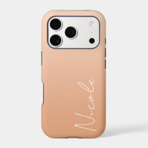 Orange Gradient Handwriting Script Personalized iPhone 17 Pro Case