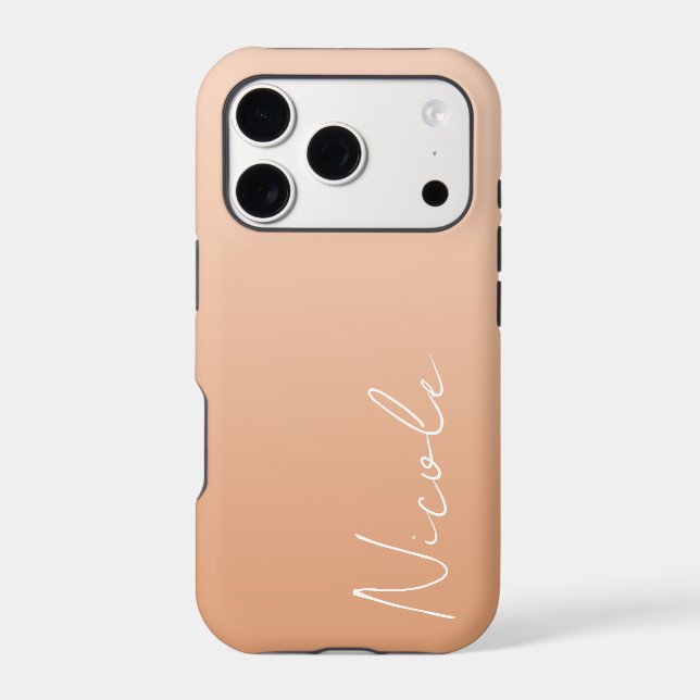 Orange Gradient Handwriting Script Personalized Case-Mate iPhone Case (Back)