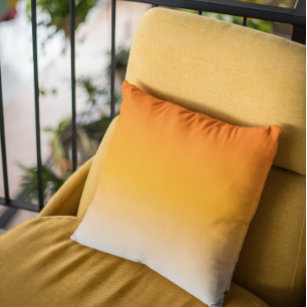 Orange  Gradient Ombre Fading Throw Pillow