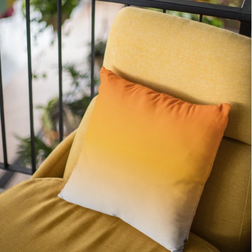 Orange  Gradient Ombre Fading Throw Pillow