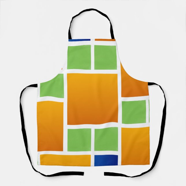 Orange Gradient Squares  Apron (Front)