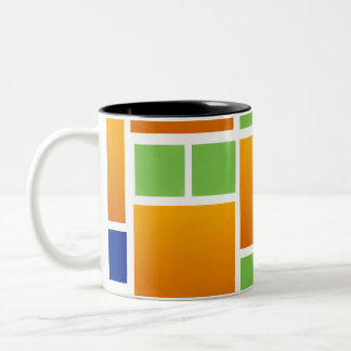 Orange Gradient Squares  Two-Tone Coffee Mug