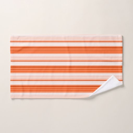Orange Gradient Stripe Pattern Bath Towel Set Zazzle