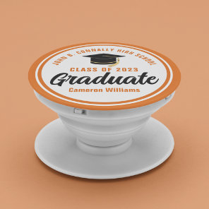 Orange Graduate Custom Class of 2023 Graduation PopSocket