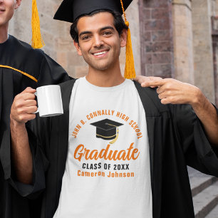 Orange Graduate Custom School 2025 Graduation Tri-Blend Shirt