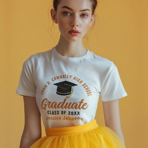 Orange Graduate Customized Graduation Women's Tri-Blend Shirt