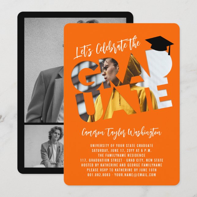 grad invite cards Beautiful Graduate Graduation Party Invitations