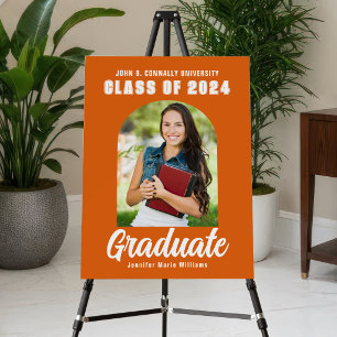 Orange Graduate Photo Arch Modern Graduation Party Foam Board