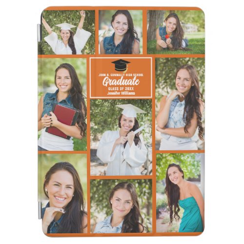 Orange Graduate Photo Collage Custom Graduation iPad Air Cover