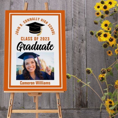 Orange Graduate Photo Custom 2024 Graduation Party Foam Board
