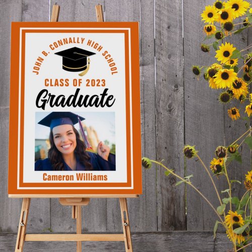 Orange Graduate Photo Customized Graduation Party