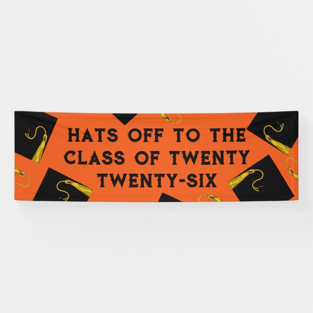 Orange Graduation 2026 Senior Class Banner (Horizontal)