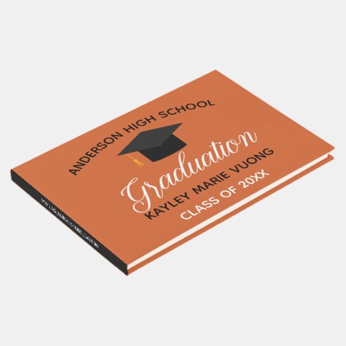 Orange Graduation Autograph Keepsake 2024 Album Guest Book