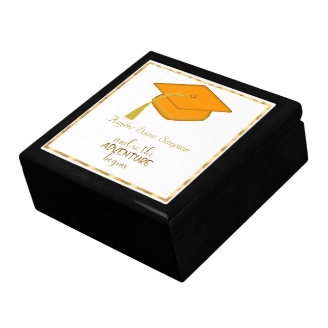 Orange Graduation Cap  Gift Box (Side)