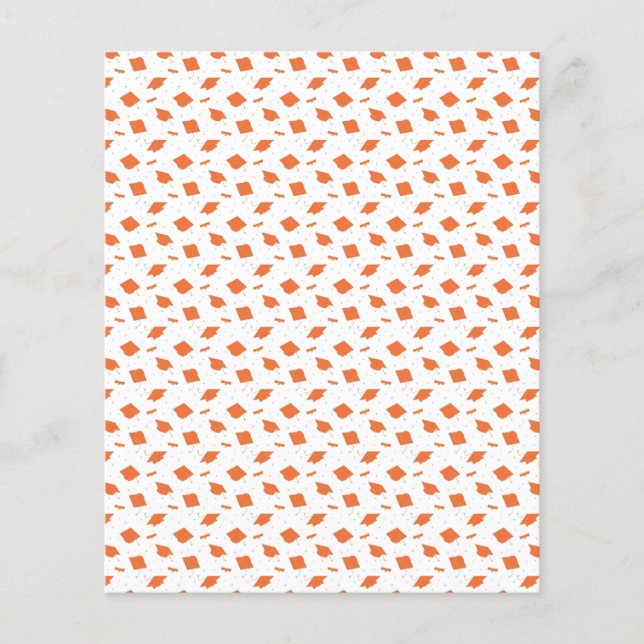 Orange Graduation Cap Toss Scrapbook Paper (Front)