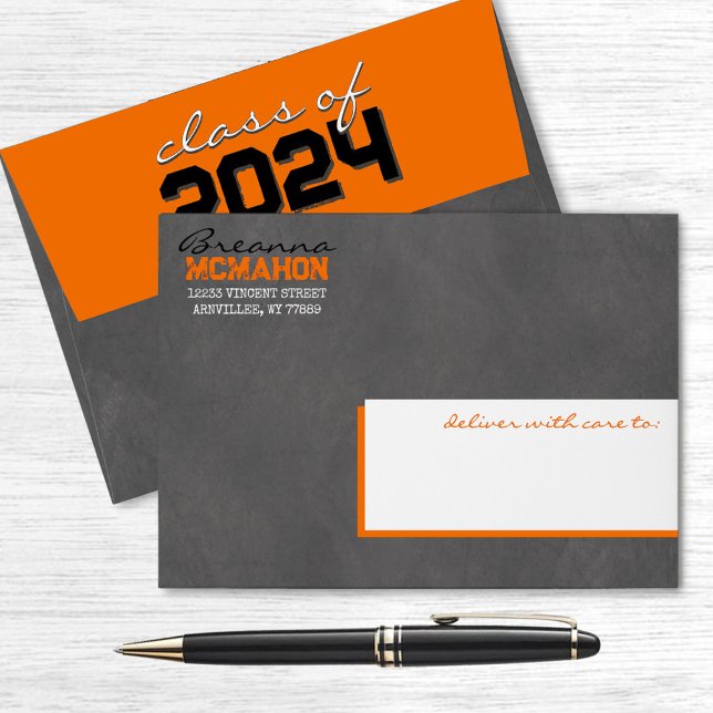 Orange Graduation Chalkboard Envelopes (Creator Uploaded)