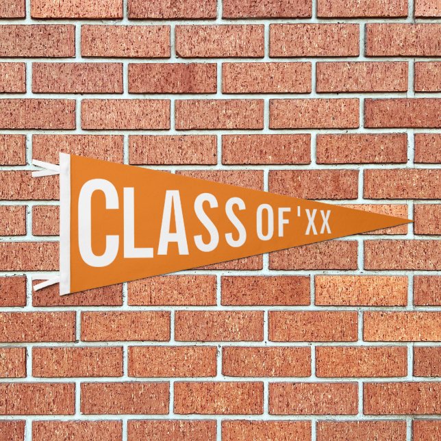 Orange Graduation Class Of 2026 Custom Pennant Flag (Front)