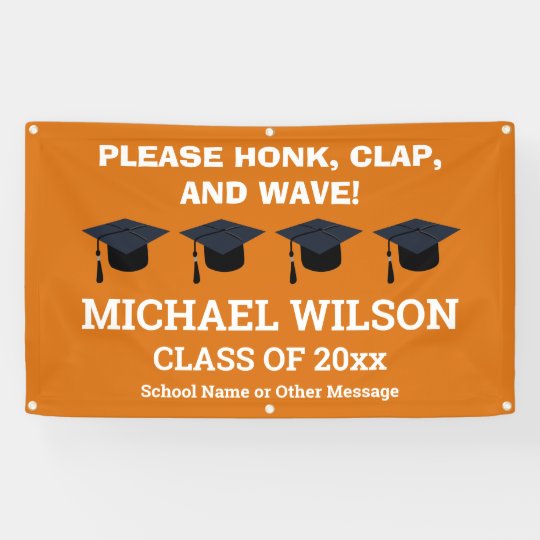 Orange Graduation Congratulations Graduate Banner | Zazzle.com
