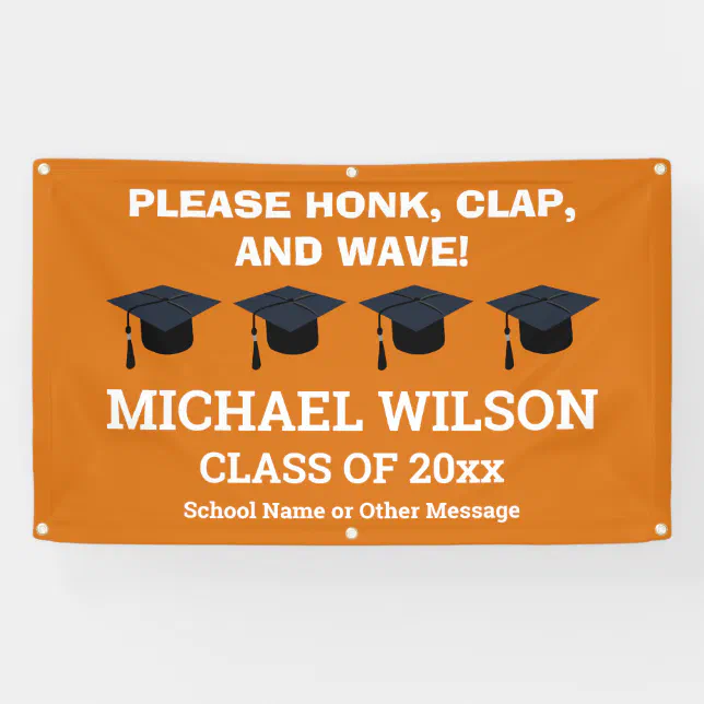 Orange Graduation Congratulations Graduate Party Banner | Zazzle