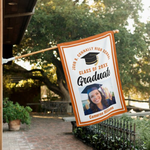 Orange Graduation Custom 2024 Graduate Photo House Flag