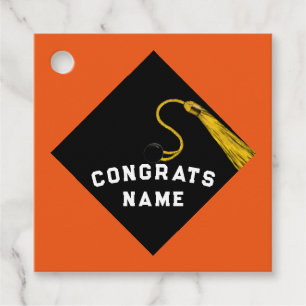 Orange Graduation Favor Tags